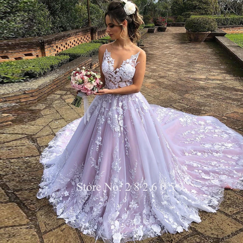 Элегантные женские свадебные платья трапециевидной формы vestido de noiva Cathedral Train Длина до пола кружевное свадебное платье с аппликациеми