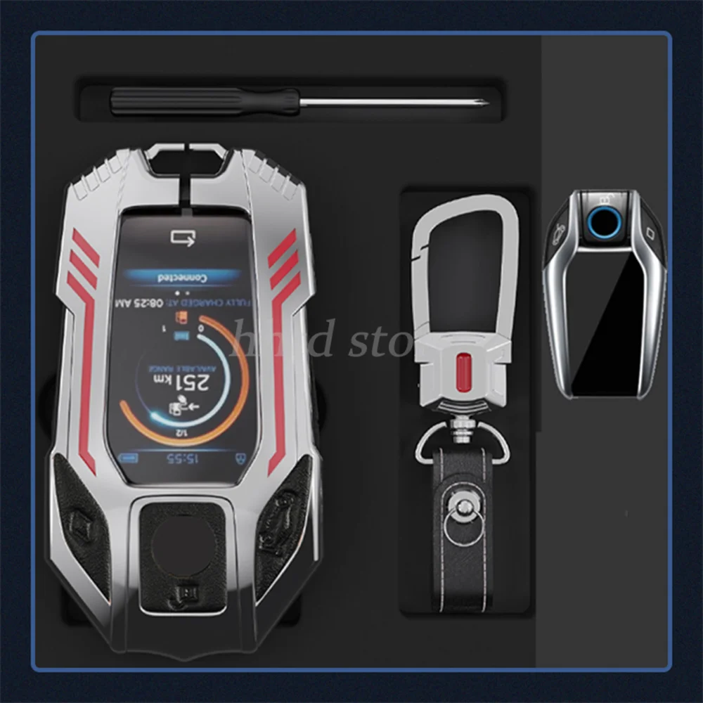 

Zinc Alloy Remote Start Car Key Fob Case Cover Protector Holder Auto Accessories Shell For Bmw 5 7 Series Display 740i i8 G12