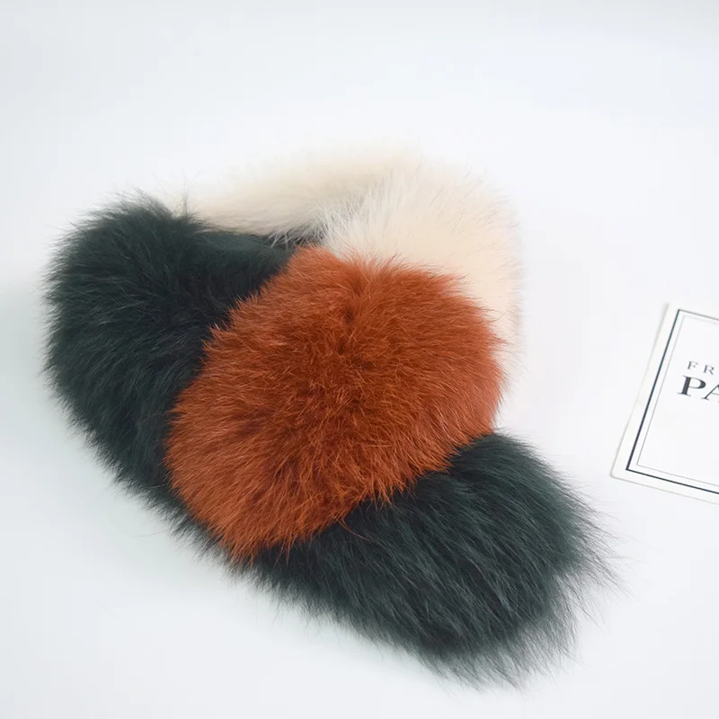 

genuine fox fur scarf patchwork multiolor fur shawl clip fur collar women female winter real fox fur pashmina soft fluffy ring