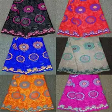 YL! Африканская желтая синяя кружевная ткань из хлопка, швейцарская вуаль с камнями для мужчин и женщин, вечерние! J102952