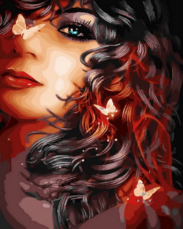 

Unframe diy oil picture oil paintings by numbers figure painting paint by number for home decor 4050cm lady