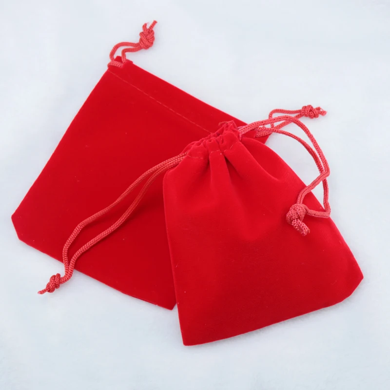 

100pcs/lot 9x12cm Small Red Velvet Bags Favor Jewelry Packaging Bags Christmas/Wedding Candy Gift Bags Free Shipping