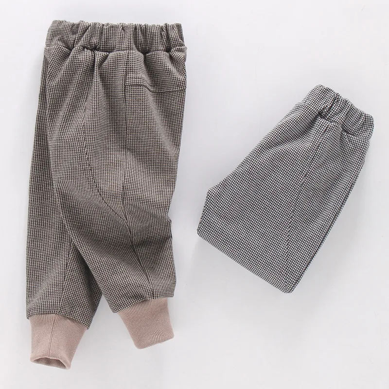 Spring New Style Korean-style Crawler Plaid Trousers Children Simple Paragraph Casual Pants Athletic Pants Fashion