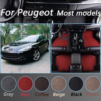 

Double layer Car Floor Mats For Peugeot 307 308 407 408 508 607 2008 3008 4008 Waterproof Floor Mats Custom Made