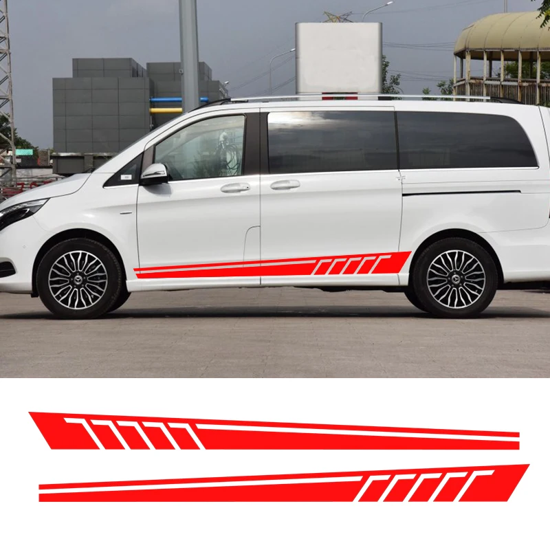 

2 PCS Car Vinyl Side Stripes Stickers Auto Graphics Decals For Mercedes Benz Vito Volkswagen T5 T6