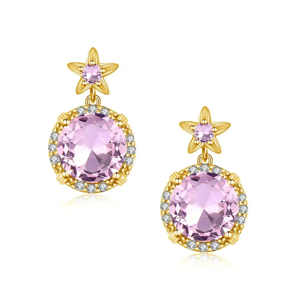

Star shape Original Earrings 2020 Zircon Round Cut 925 Silver Earrings Gold Multi-layer Plated 2020 HotFashion Girlfriend Gift