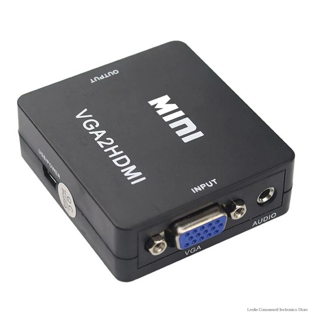 Мини HDMI в VGA конвертер адаптер HD1080P HDMI2VGA с аудио мощность для Xbox DVD PS3 конвертер проектора коробка