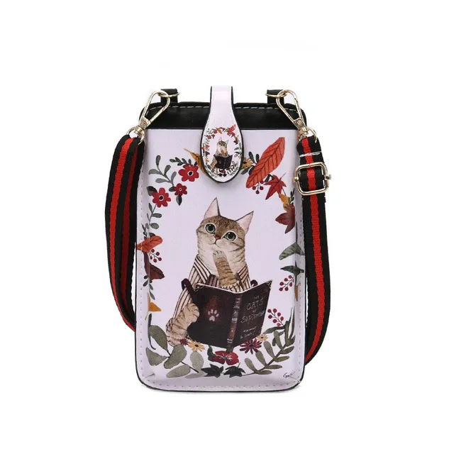 Кожаная сумка для телефона на плечо с карманом чехол для Infinix Hot 6 Pro 5 Note 4 pro для Blackberry Classic Q20 Сумки для телефона - Цвет: B4 Reading Cat