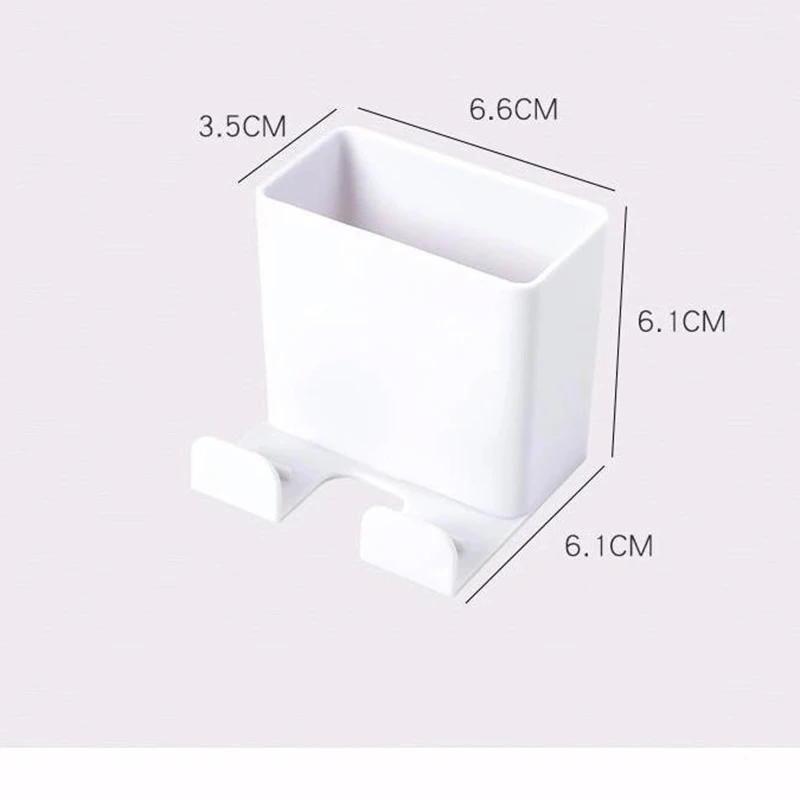 Wall Mounted Remote Control Storage Box Adhesive Wall Mobile Phone Charging Bracket Small Items Storage Rack cell phone stand Holders & Stands