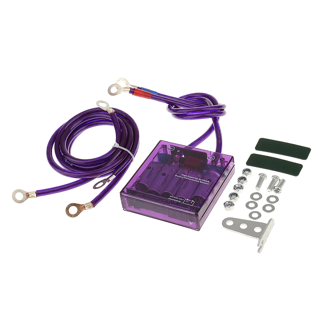 Car Vehicles Fuel Saver Grounding Voltage Stabilizer Regulator Kits - Purple