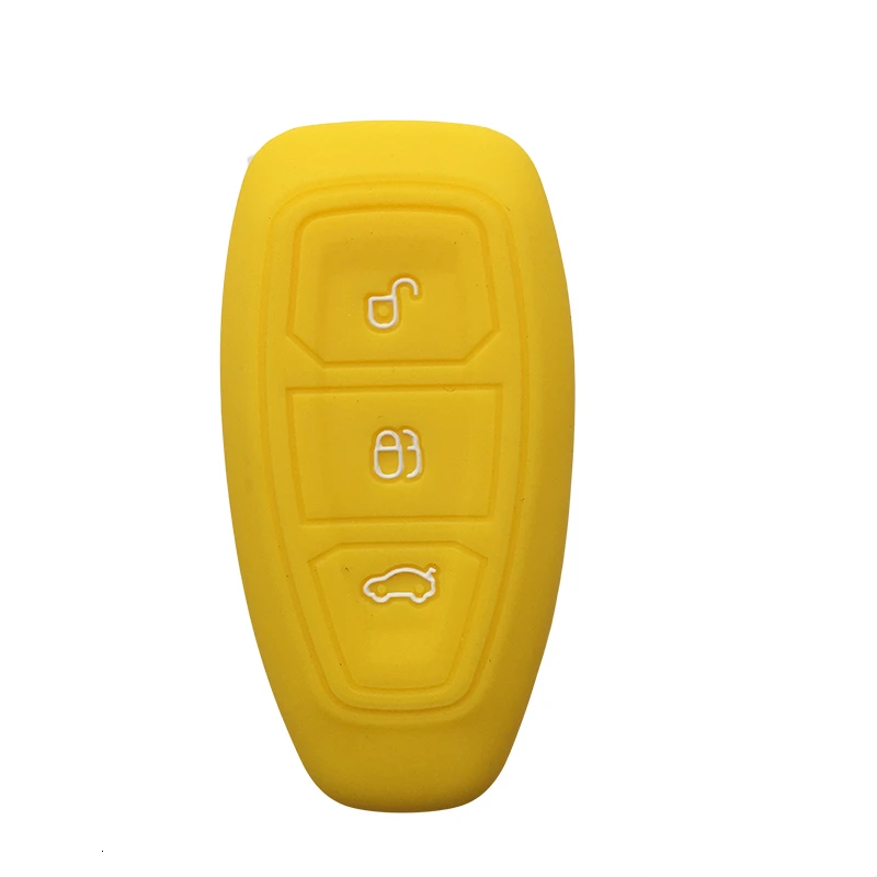 Чехол Llave для Ford Focus Mk3 C-max C Max S-max Cmax Kuga 2 Mondeo Mk4 силиконовый чехол для ключей Ford Key чехол Focus 3 Аксессуары - Название цвета: Цвет: желтый