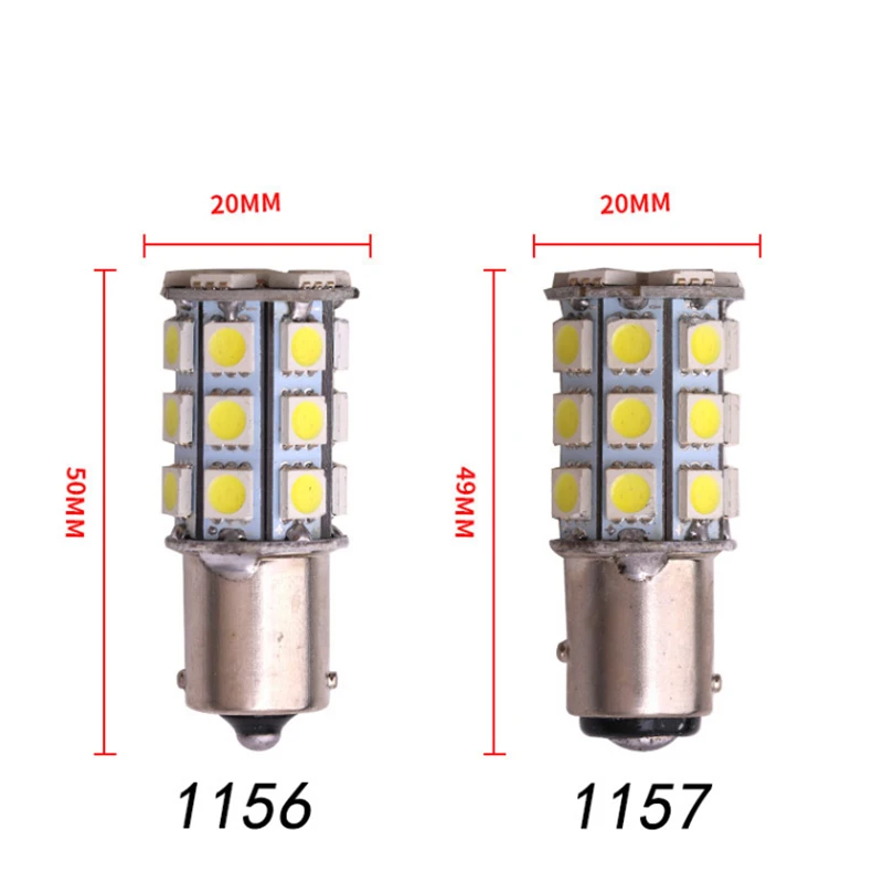 4 шт. 5050 1156 BA15S 27SMD Белый светодиодный лампа P21w R5W R10W 1157 светодиодный лампы сигнала поворота Фары заднего хода автомобиля светильник Хвост Парковка