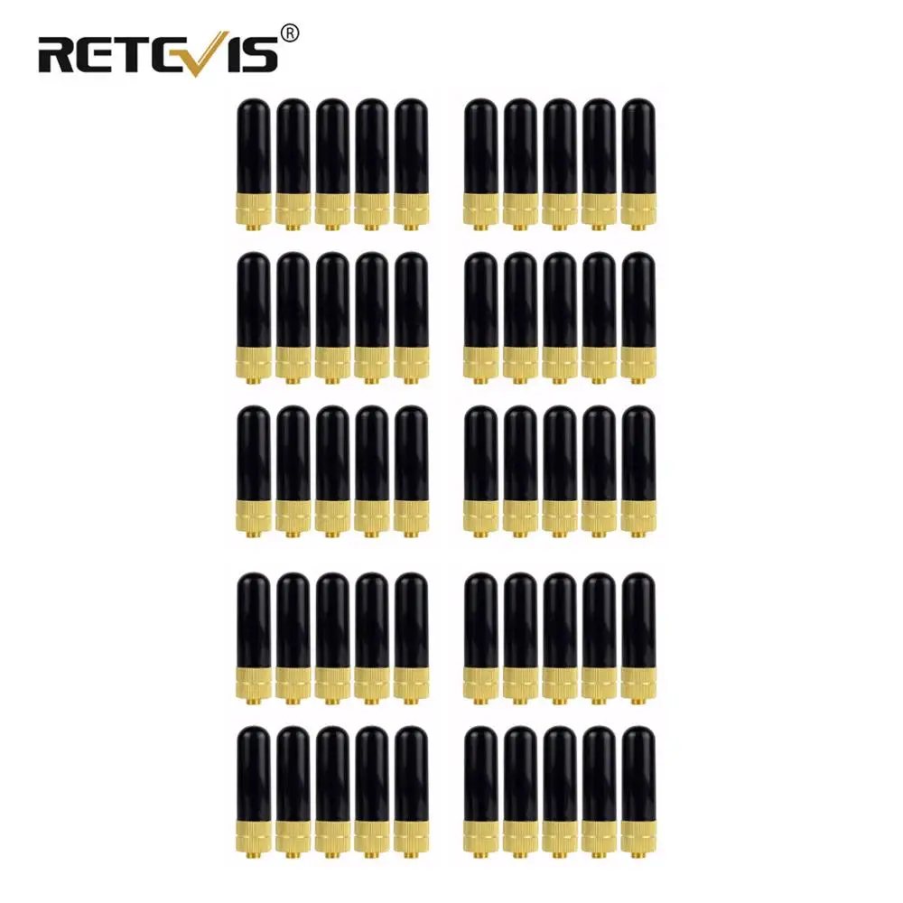 50 шт. Retevis RT 805S UHF + VHF двухдиапазонная антенна SMA F для Baofeng UV 5R Kenwood QUANSHENG 2 Way Радио