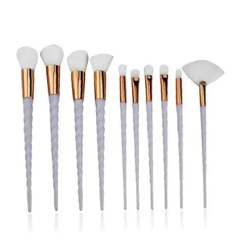 

10 Pcs Unicorn Makeup Brushes Multi-function Professional Premium Nylon Bristle Cosmetic Brushes Portable Long Handle