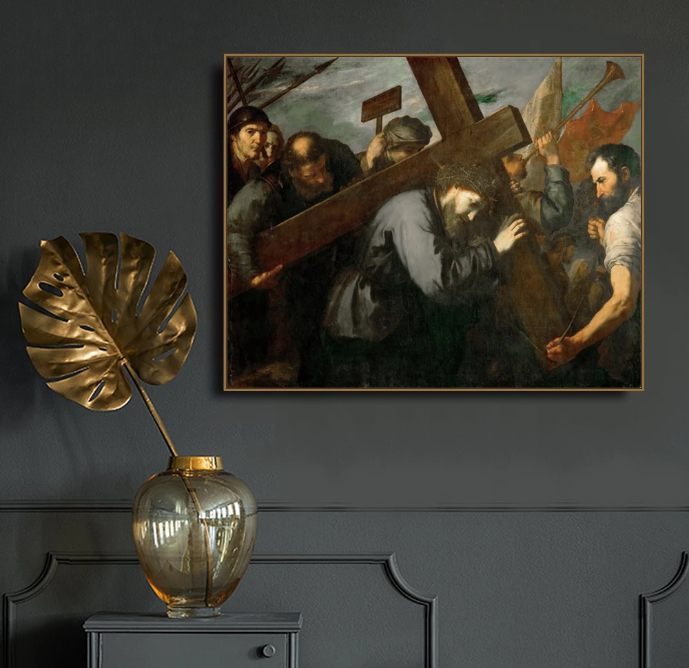 Christ Caring the Cross Jusepe холст живопись каллиграфия плакаты печать для гостиной