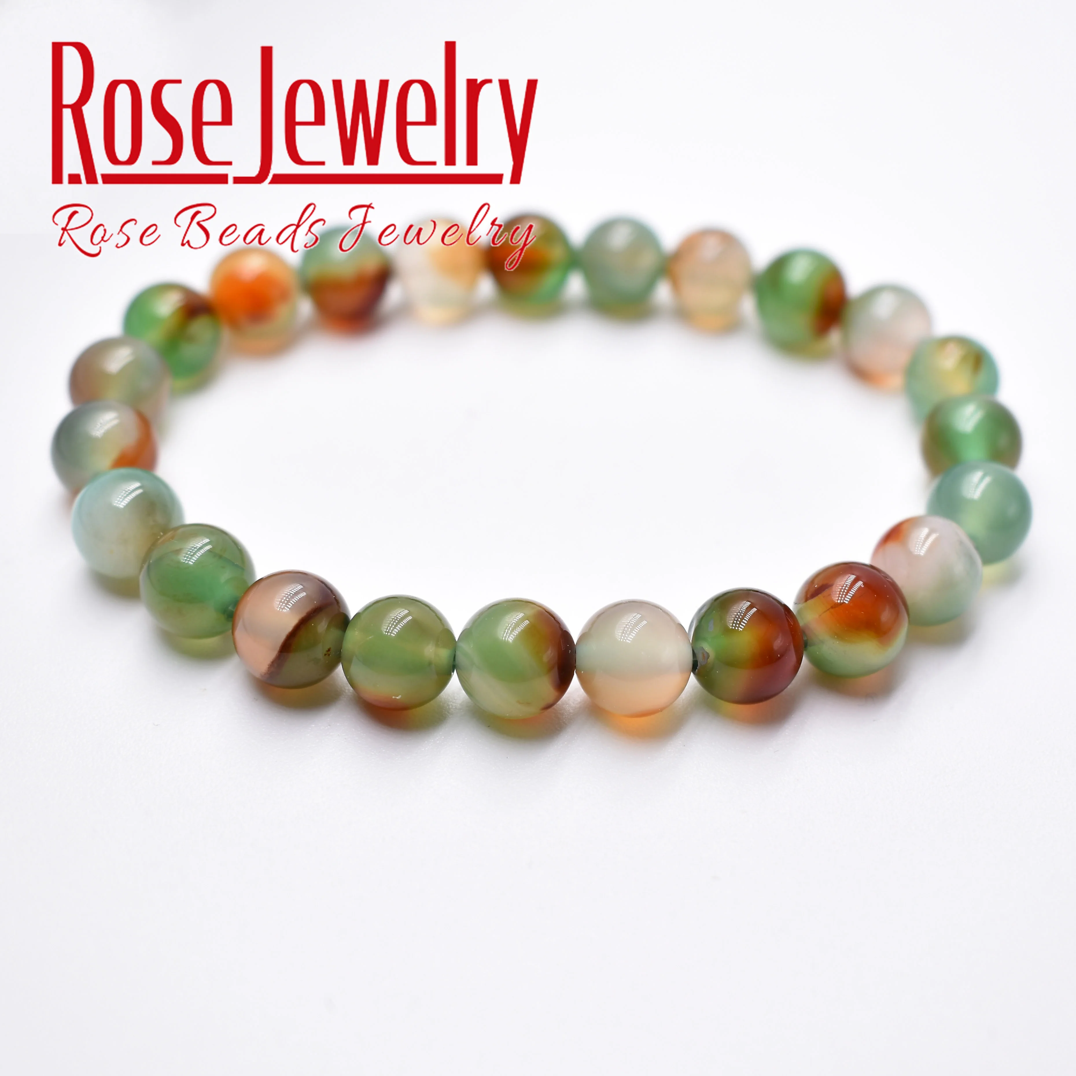 

Free Shipping Natural Stone Green Peacock Agates Bracelets Beads 8 Mm Size for Women Men Fashion Jewelry Bracelets