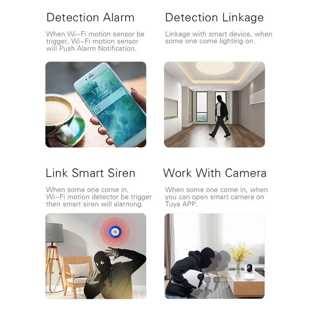 WIFI PIR датчик движения беспроводной пассивный инфракрасный детектор охранная
