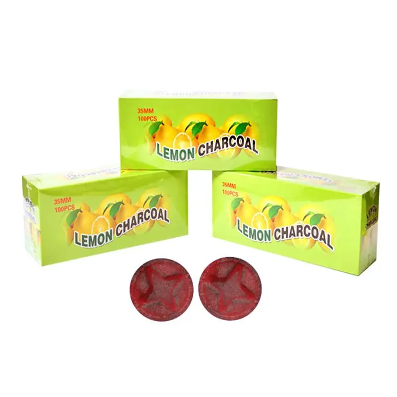 100pcs/box Lemon Flavored Shisha Hookah Charcoal Quick-lighting Burning Carbon Y5GB