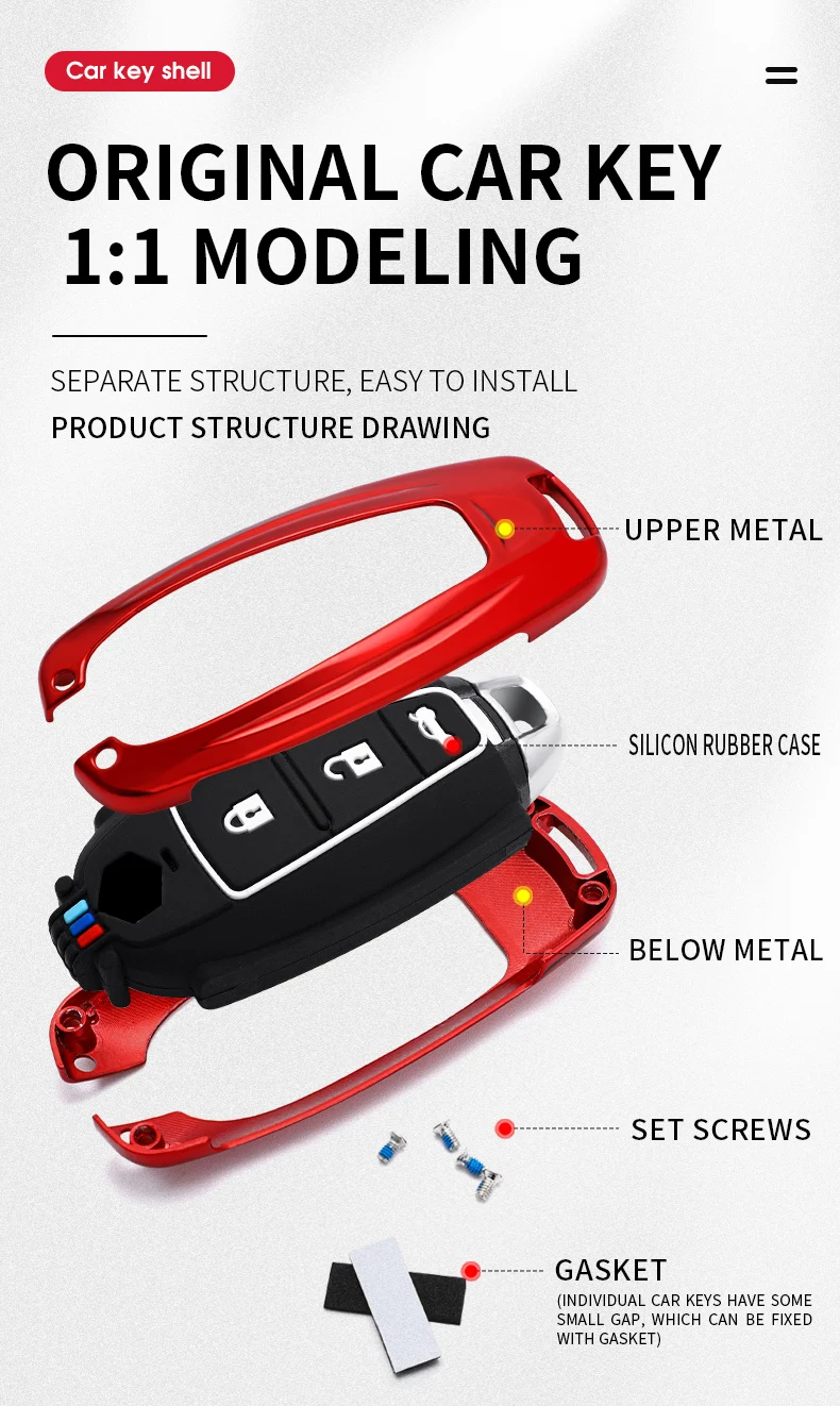 Custodia a 3 pulsanti in lega di zinco per auto Smart Key Shell Cover per Suzuki Vitara Swift Ignis Kizashi SX4 Baleno Ertiga 2016 2017 2018 2019 - Hd82f809c552c45f78ff31cc991da159cz