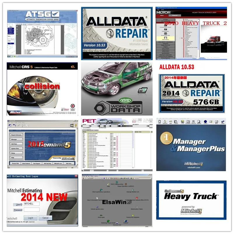 

2020 Hot Mitchell on demand Alldata10.53 Auto Repair Software All data+mitchell ondemand 2015+Elsawin+Vivid+atsg 24 in 1TB hdd