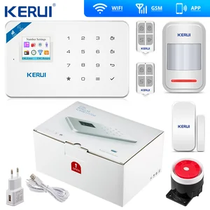 Беспроводная домашняя сигнализация Kerui W18, охранная система с Wi-Fi, GSM, IOS, Android, управление через приложение, ЖК-дисплей, GSM, SMS - изображение