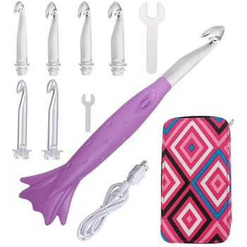 

Lighted Crochet Hook Set,Large Light Up Crochet Hooks Rechargeable in Case 15mm 12mm 10mm 9mm 8mm 7mm