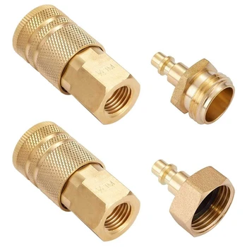 

Winterize Adapter, 3/4 inch Garden Hose Thread Water Blowout Adapter with 2 PCS 1/4 Inch NPT Female Air Coupler