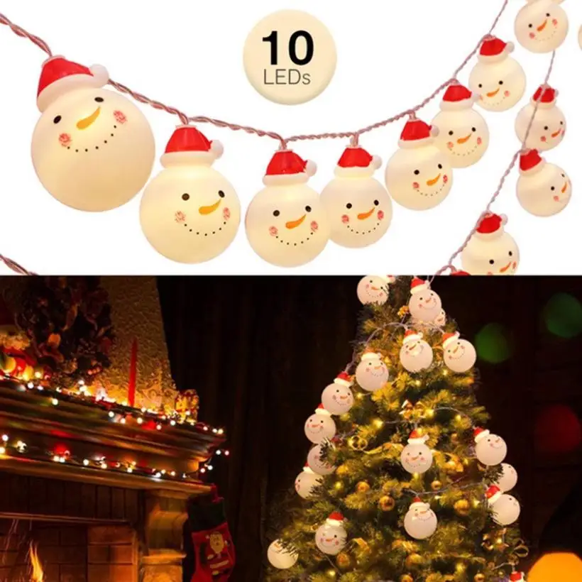 40 LEDs20 LEDs10 LEDs Christmas String Light Christmas Decoration Snowman Pendant LED Light String Concert Stage Layout (3)