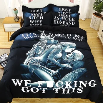 

Men fashion 3D Digital Skull Printing Duvet Cover Sets Bedding Set Pillowcase Bedroom Decor small/US/UK/AU Size