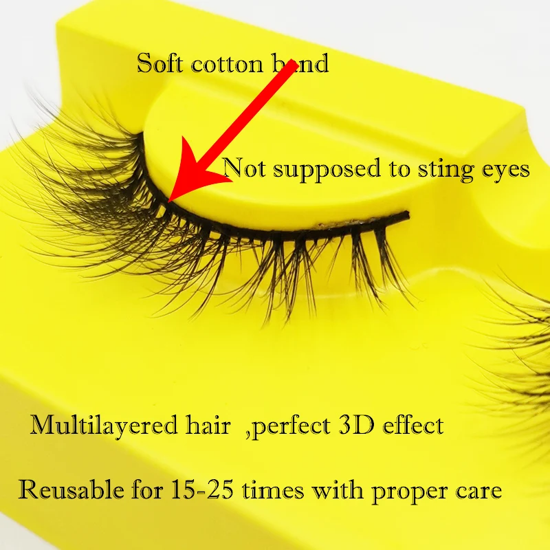 Natural False Eyelash Fluffy Synthetic Lash 3D Faux Mink Lashes Bulk