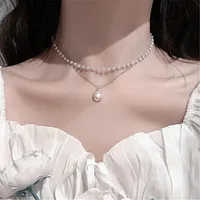 New Korean Pearl Necklaces for Women Gold Color Link Chain Choker Fashion Neck Accessories Elegant Collar bijoux femme - Image 3