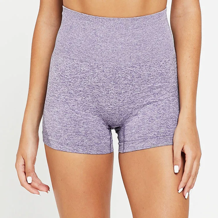 Purple Ladies Compression Seamless Yoga Sports Gym Shorts For Women Leggings Workout Spandex Sport Short Woman Fitness Athletic Shorts - Цвет: Purple