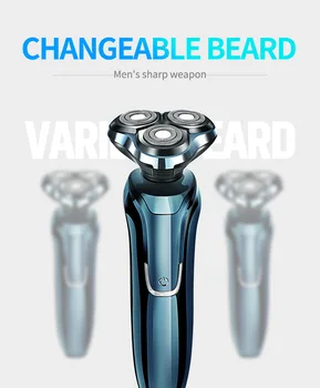 

Men's Electric Shaver Full Body Wash Razor 4D Intelligent Three-head Rotating Beard Blade Rechargeable