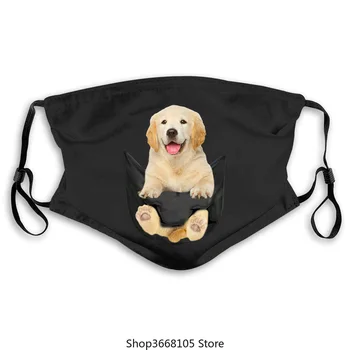 

Golden Retriever In Pocket Simpatico cagnolino Maschera da uomo in cotone S 6XL Maschera da donna unisex Moda Maschere da spediz