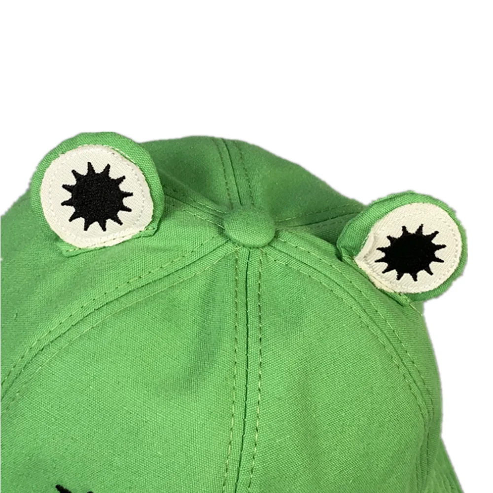 Cartoon Frosch Eimer Hut Eltern-Kind Passende Panama Angeln Kappe Niedlichen Froggy Outdoor Sonnenhut – Detail 9