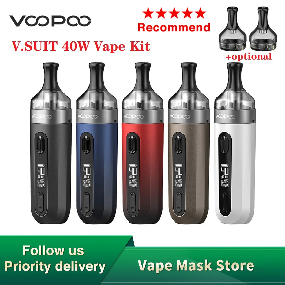 Оригинальный VOOPOO V.SUIT Vape Kit 1200 мАч V SUIT 2 мл Pnp MTL Pod картридж подходит PnP-TR1/ PnP-TM2
