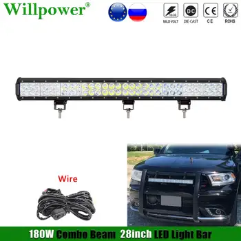 

4x4 Truck Bumper 180W 28" LED Light Bar For Jeep Chevy Dodge Offroad SUV UTV Boat Pickup Car Roof Fog Driving Lamp Flood Spot