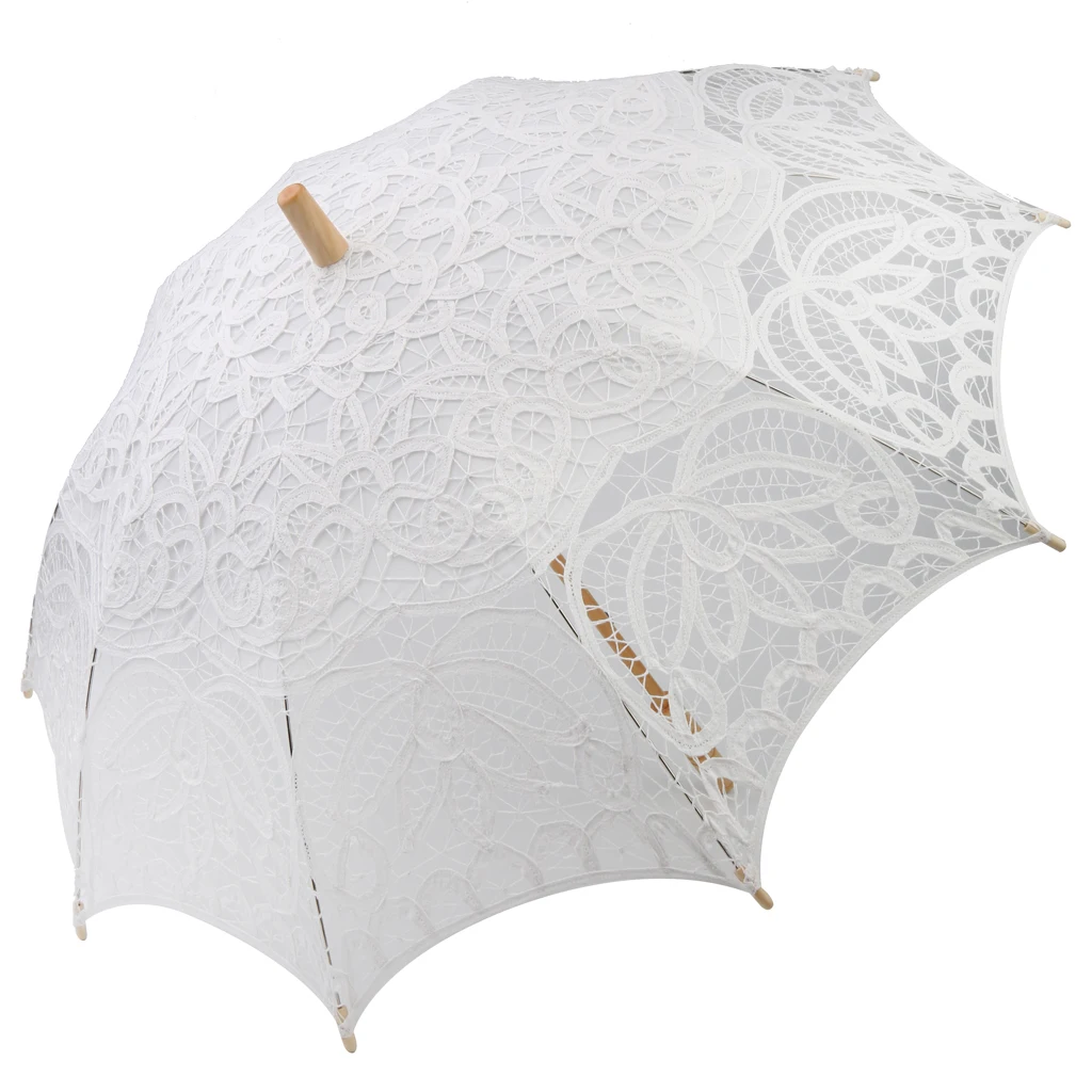 Elegant Lace Bridal Parasol Wedding Party Sun Umbrella Romantic Fancy Decor