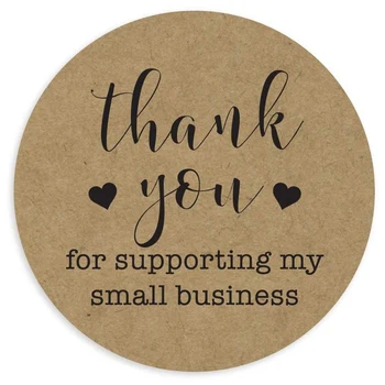 

2 Inch Round Kraft Thank You for Supporting My Small Business Stickers / 500 Labels Per Roll