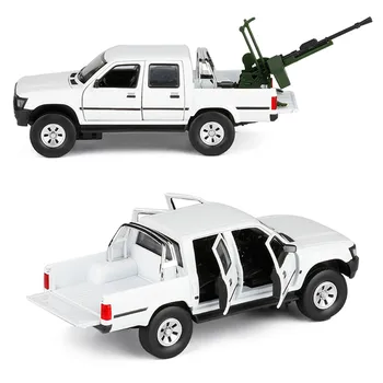 

Pickup Truck Model Car Alloy Simulation Sound and Light Military Model Car for 1/32 Hailax Pickup Model Toy