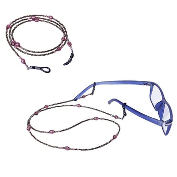 

Fashion Purple Crystal Eyeglasses Chain Practical Anti Slip Straps Sunglasses Rope Reading Glasses Rope Eyewear Cord Lanyard