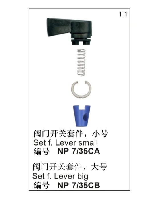 Medical equipment-applicable parts for Olympus control valves NP7