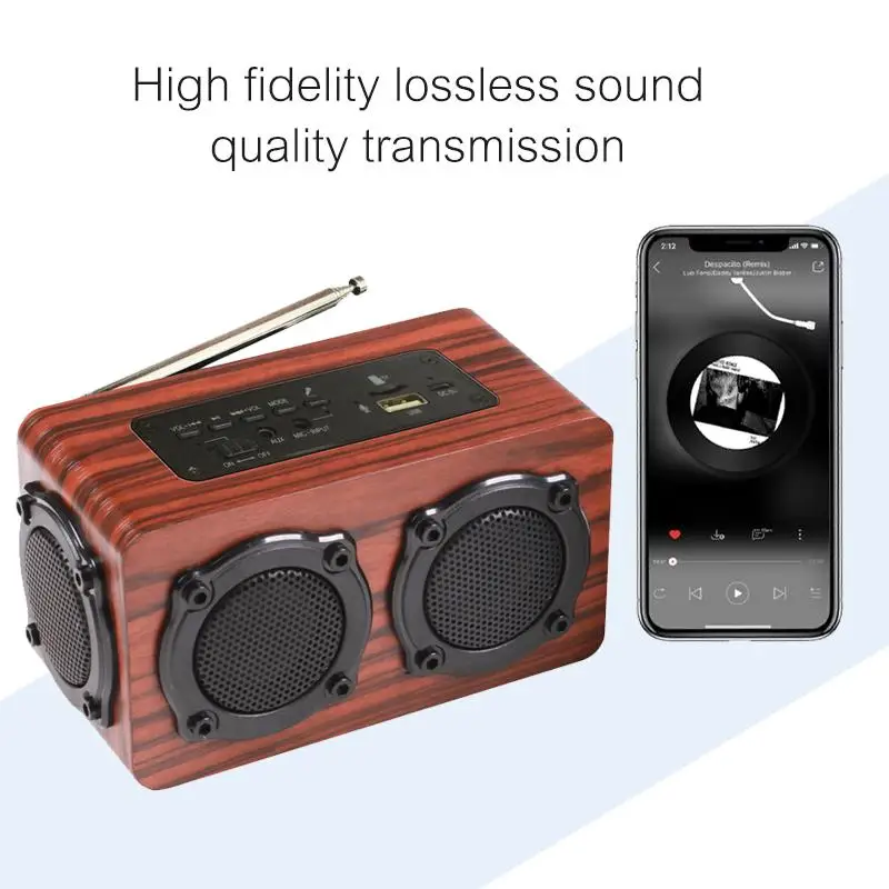 BEESCLOVER деревянный Bluetooth динамик беспроводной стерео динамик с FM радио Поддержка TF карты