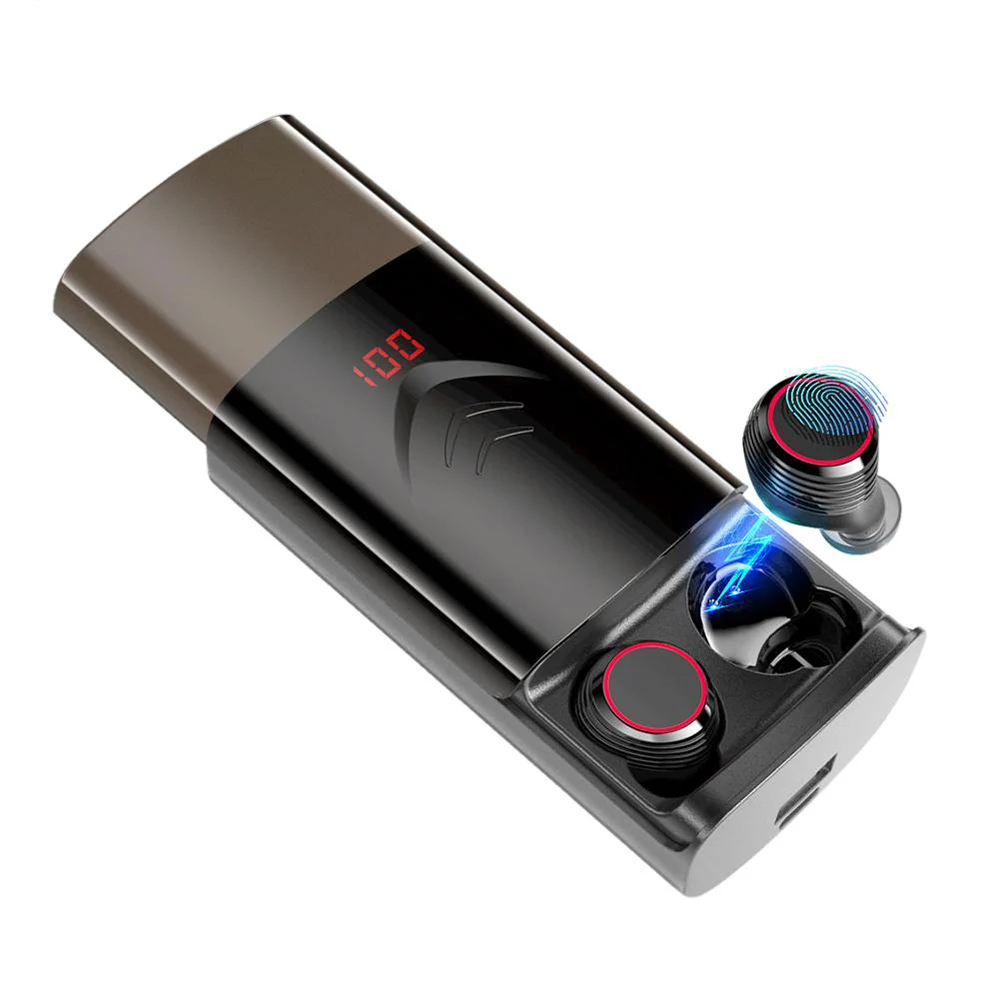 T9 TWS Wireless Earphone Bluetooth 5.0 Earbuds True Stereo Earphones Smart Touch Waterproof with Mic With 6000mAh Charging Box T9 TWS Wireless Earphone Bluetooth 5.0 Earbuds True Stereo Earphones Smart Touch Waterproof with Mic With 6000mAh Charging Box