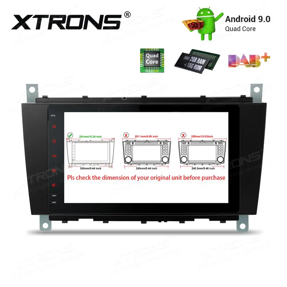 Sale XTRONS Plug Play Design Android 9.0 Car Radio Player for Mercedes Benz W203 W209 W463 2006 Stereo GPS TPMS WIFI OBD No DVD 1