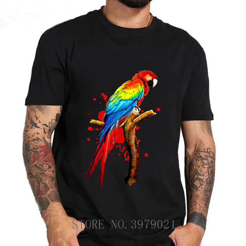 Parrot Pet Macaw Exotic Bird T Shirt Casual T Shirts 3XL mens
