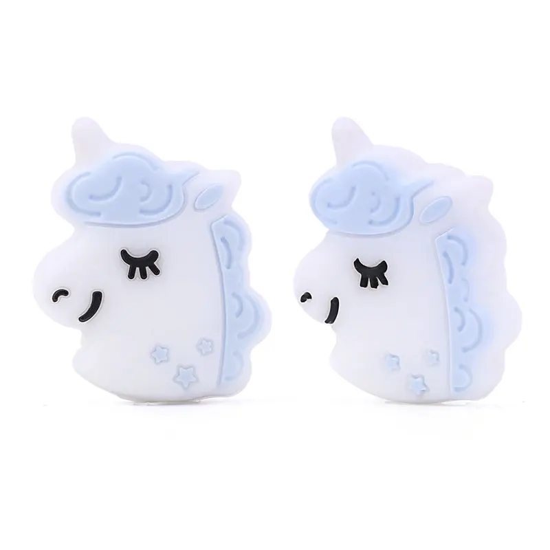 Blue Chenkai 10 шт. силиконовые коала Прорезыватели бусины DIY животное прорезывание зубов ожерелье бусины для ребенка пустышка мультфильм соска Игрушка аксессуары - Цвет: Blue