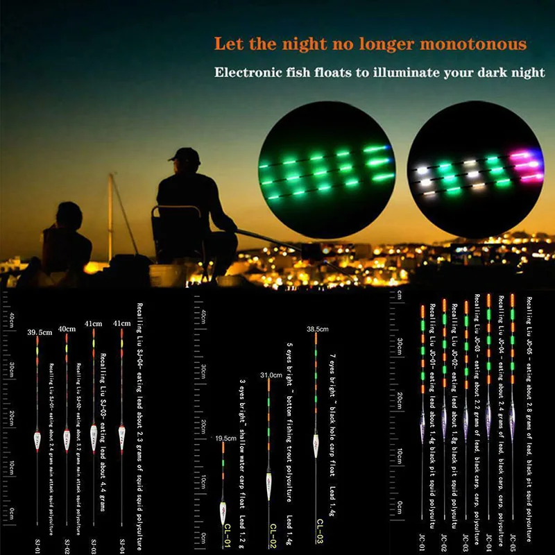 

Smart Fishing Float Bite Alarm Fish Bite Bait Gravity Sensor LED Light Color Change Automatic Night Electronic Changing Buoy new
