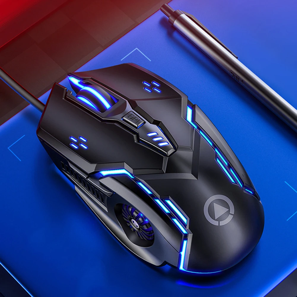 

7 Colors LED Wired Game Mouse for PC Laptop Computer Adjustable 3200 DPI 6 Buttons Silent Mouse for Professional Gamer