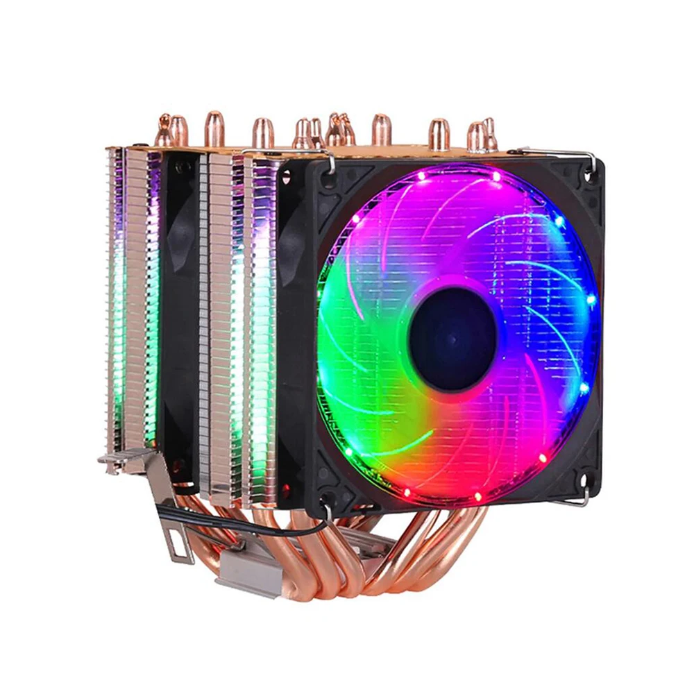 Новый Кулер ЦП RGB с 6 тепловыми трубками 3PIN 4PIN 2 вентилятора для материнской платы
